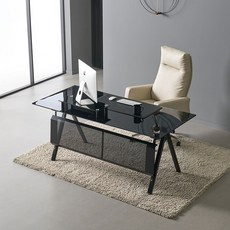 티에스퍼니처 TS11 강화유리 회의테이블 + 가림판 세트 방문설치, 블랙(테이블), 블랙(가림판)