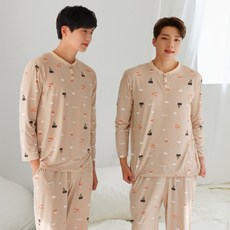 테라우드 남성용 훌라펫 피치기모 잠옷 상하의 2세트