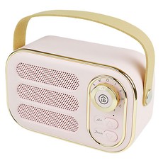 aibo LV50 手提便攜復古藍牙喇叭 V5.0 無線串聯 支援TF卡 USB隨身碟, 粉紅色, LA-BT-LV50-P