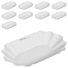 駝色褶襉多功能托盤盤, 白色的, 10個