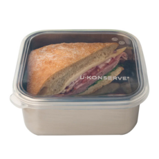 U Konserve 不鏽鋼保鮮盒 900ml 透明 可冷凍 可用洗碗機清洗, 1個