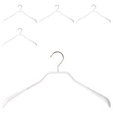 MAWA 防滑人體工學造型42L外套衣架, 5個, 白色