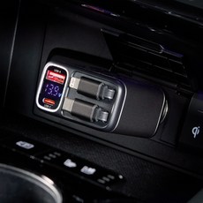 MAYTON 捲線式 4合1 點菸器充電器, MYT-SD037, 石墨灰