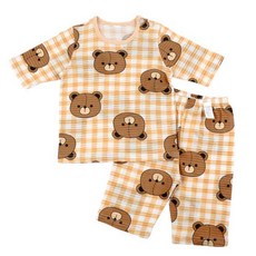 Maykids 孩童小熊印花7分袖上衣套裝