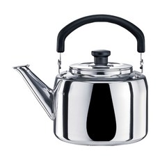 MiyAco 米雅可 典雅316不銹鋼笛音茶壺，耐酸鹼耐腐蝕，壺身一體成形，0.8mm厚，笛音警示, 4L, 1個, Silver