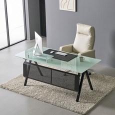 티에스퍼니처 TS11 강화유리 회의테이블 + 가림판 세트 방문설치, 블랙+화이트(테이블), 블랙(가림판)