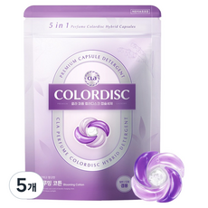 CLA 5in1 퍼퓸 컬러디스크 하이브리드 캡슐 세탁세제 블루밍코튼, 40개입, 5개