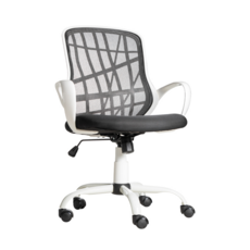 AMOS Silio摩登森林 透氣網面辦公椅，62x61x95-105cm，黑色+白色, 63 x 63 x 94~104cm, YON002BK, 1個