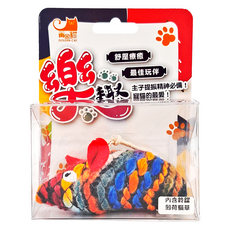 GOLDEN CAT 黃金貓 音樂老鼠系列 貓草玩具 - 棕色 羊毛纖維 PP棉 響器 10cm 20g, 1個