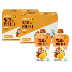 2ucareS 水果泥, 芒果香蕉口味, 14包, 100g