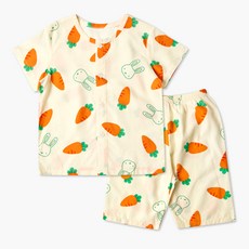 unifriend 童款兔子胡蘿蔔圖案5分袖睡衣褲組