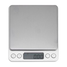 不鏽鋼電子秤 電池款, CAES0004, 經典銀, 500g