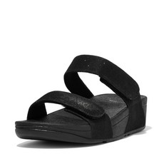 fitflop LULU 可調式 Shimmerlux 拖鞋, 黑色, 235