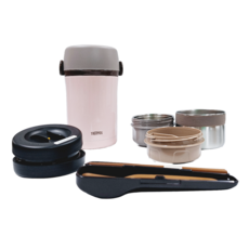 THERMOS 膳魔師 TKLF-1200F 保溫便當盒組 1200毫升, 粉色, 1組