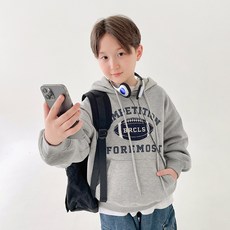 BerryCloset 兒童橄欖球Most刷毛寬鬆版型連帽T恤