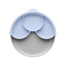 miniware 天然聚乳酸分隔餐盤組, 芝麻薰衣草, 麵包盤 + 矽膠吸盤 + 聰明分隔盤, 1組