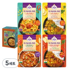 티아시아키친 치킨 마크니 커리 170g + 게살 푸팟퐁 커리 170g + 비프 마살라 커리 170g + 스파이시 비프 마살라 커리 170g 세트, 680g, 5세트