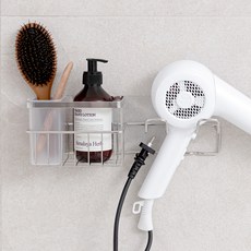 Spiderloc 免鑽孔吹風機置物架, 銀色, 1個