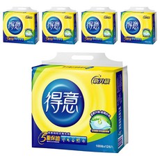 得意 連續抽取式花紋衛生紙 柔軟升級 細緻棉柔 400度高溫殺菌處理, 12包, 5袋