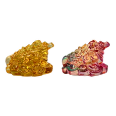 水晶金蟾擺件 Set 2 招財擺件, 7 x 5 x 4.5cm