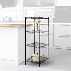 KI WISH 居家生活 輕型四層架, 黑色, 4層