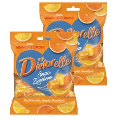 디에토렐레 무설탕 캔디 오렌지 레몬, 70g, 2개