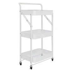 life lance 折疊式 鐵製 移動式 推車 三層, 3層, 白色