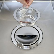 Luvit Home 水槽過濾網 不鏽鋼排水口網 + 半月形上蓋套組, 1套