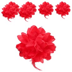 LivingDA 多功能花朵髮夾, 紅色, 7個