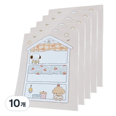 Maket Gamseong 故事便條紙, 小狗屋卡其色, 1入, 10個