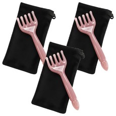 Isaac Cube 頭皮刮痧髮梳按摩器, 深粉紅色, 3個