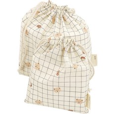 SEMOMS 格紋熊印花束口袋