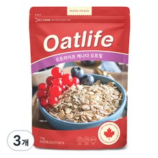Oatlife 加拿大燕麥片, 1kg, 3個