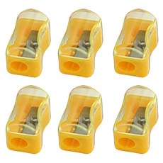 블랙트리 심플 레인보우 휴대용 연필깎이, 오렌지, 6개