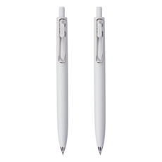 三菱 Uni-ball One UMNSF-38 自動鋼珠筆 一體成形筆桿設計 握感舒適 速乾墨水不透印, 灰色, 2支