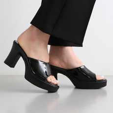 dangolunni Jupia 基本防水台穆勒厚底拖鞋, 黑色, 245