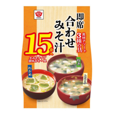 Masuya Miso 升屋 15食入綜合即食味噌湯，含3種食材：裙帶菜、豆腐和青蔥, 300g, 1袋
