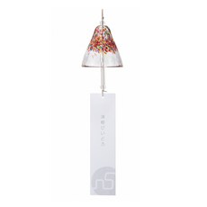ADERIA 日本進口津輕系列手作炫麗花火風鈴 176g, 橘紅