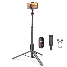 셀루미 185cm 올인원 블루투스 스마트폰 셀카봉 삼각대, SEL-ML185E(블랙&레드), 1개