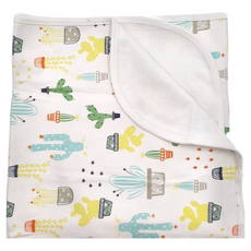 三層嬰兒防水隔尿墊 加厚純棉布 TPU防水層 竹纖維毛巾料, 繽紛仙人掌, 1件