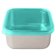 U Konserve 優康 美國檢驗食品安全等級304不鏽鋼保鮮盒 450ml, 島青色, 1個