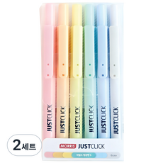 Justclick 溫和螢光筆 6支組 S, 混色, 2套