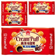 義美 小泡芙 黑可可, 57g, 4盒