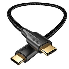 벤션 LED C to C 타입 고속충전케이블 TAU, 1.5m, 블랙, 1개