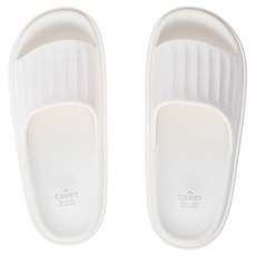 CARET 男女通用 皺褶設計 EVA 緩震拖鞋, 260, 米白色