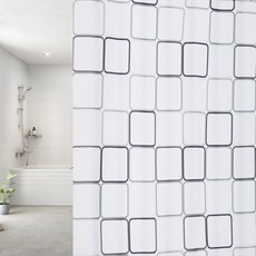 썬데코 패브릭 방수 샤워커튼, 브릭스, 1개