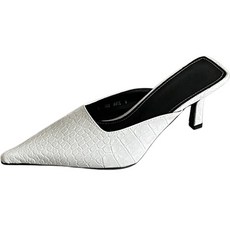 여성용 크로커다일 스틸레토 뮬 힐 C132_W3064