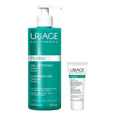 URIAGE 優麗雅 弱酸性潔顏凝露 500ml+油脂平衡調理精華 5ml組, 1組, 500ml
