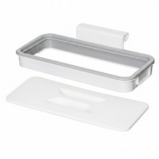 Attach-A-Trash桌邊掛式垃圾收納架 可夾於抽屜或櫃子上 頂架洗碗機安全, 白色 + 灰色, 1個