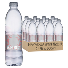 NAYAQUA 耐雅格生技 三分甜 PH7.5 微鹼性離子水, 24瓶, 600ml